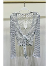 Load image into Gallery viewer, Metallic Open Knit Crochet Tie