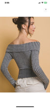 Load image into Gallery viewer, Love Tree Off-the-Shoulder Zip Up Sweater
