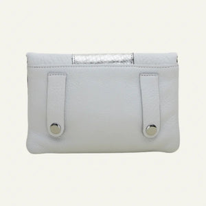 White and Silver Snake Belt Bag