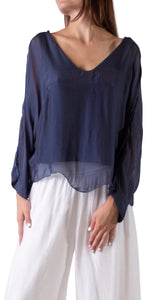 Silk Plunge Blouse