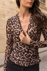 Leopard Wrap Top