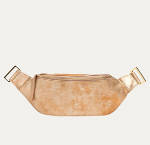 Metallic Blush Leather Crossbody