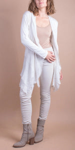 Frayed Silk Cardigan