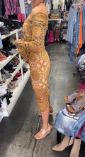 Load image into Gallery viewer, Tan Crochet Dress
