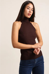 Rib Knit Turtleneck Tank