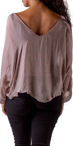 Silk Plunge Blouse