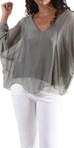 Silk Plunge Blouse