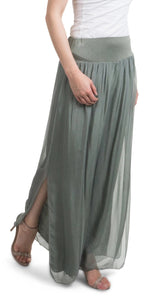 Silk Slit Leg Pant