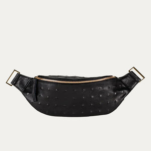 Black Stud Leather Crossbody