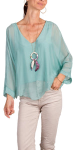 Silk Plunge Blouse