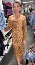 Load image into Gallery viewer, Tan Crochet Dress
