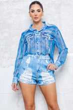 Load image into Gallery viewer, Botarri Faux-Denim Shorts
