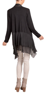 Frayed Silk Cardigan