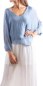 Silk Plunge Blouse