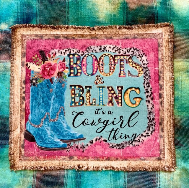 Boots & Bling Custom Acid Wash Flannel