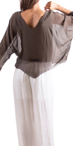 Silk Plunge Blouse