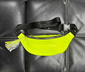 Neon Yellow Crossbody - Patent Leather