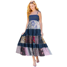 Load image into Gallery viewer, Tea Party Denim Patchwork Dress
