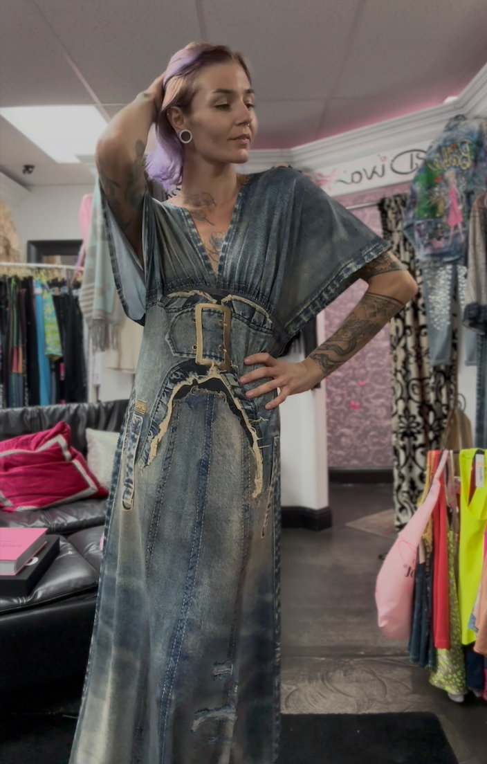 Denim kimono dress hotsell