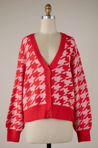 Holiday Houndstooth Cardigan