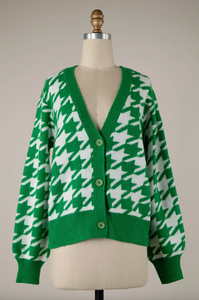 Holiday Houndstooth Cardigan