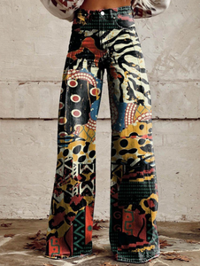 Festival Print Pants - Wide Leg