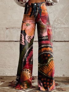 Festival Print Pants - Wide Leg