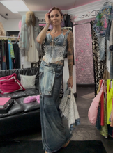 Load image into Gallery viewer, Denim Print Mermaid Skirt
