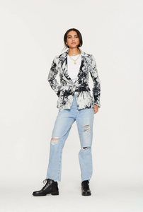 Tie Dye Blazer with Denim Insert