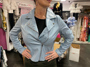 Faux Leather Crystal Jacket