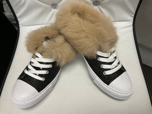 Fur slipper tennis shoes